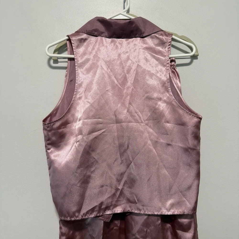 Victoria's Secret Gold Label NWT Vintage Pink Satin Pajama Lounge Set